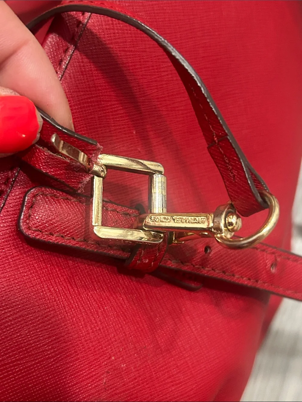 Michael Michael Kors Red large Jet Set leather tote bag